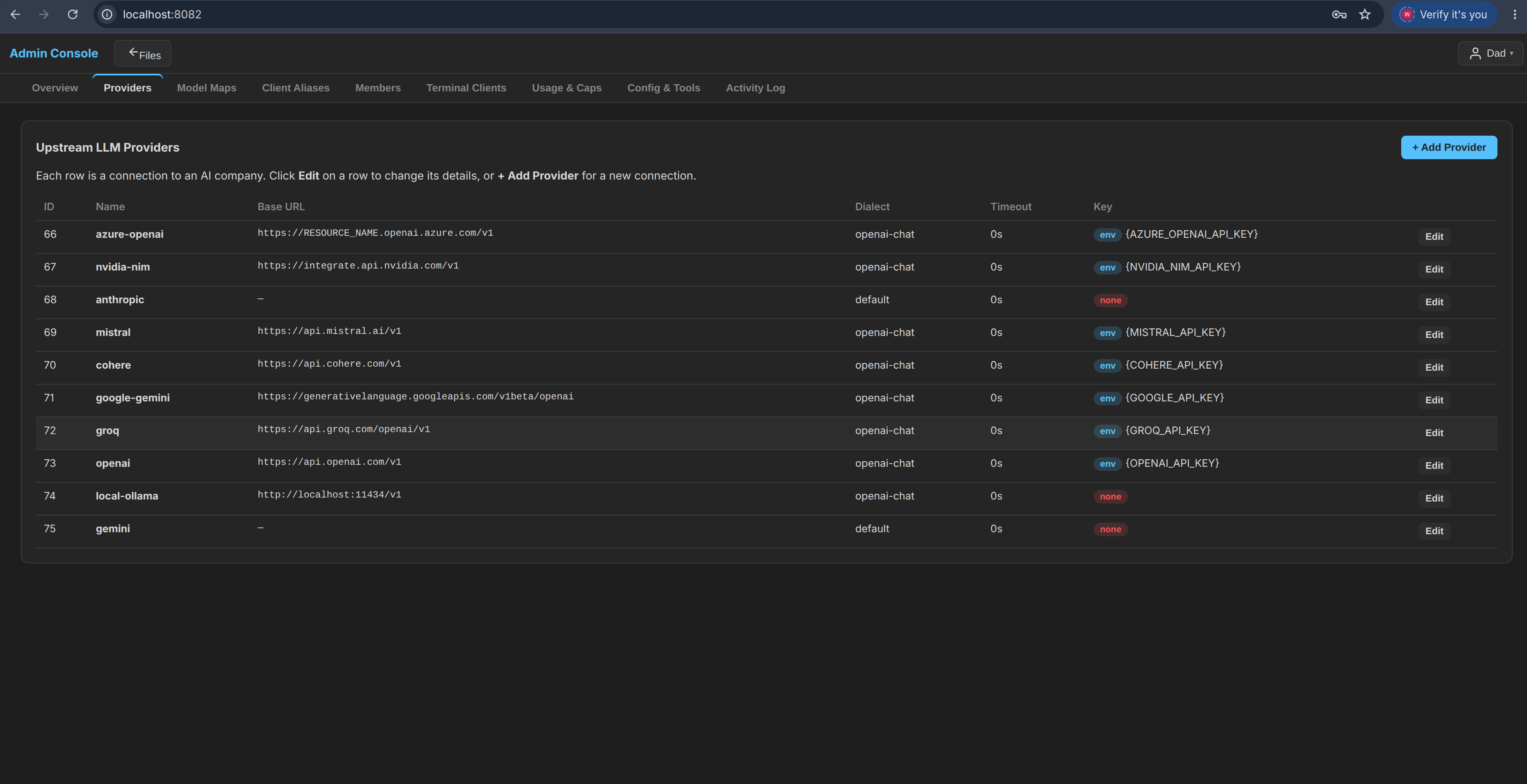 Admin Web UI